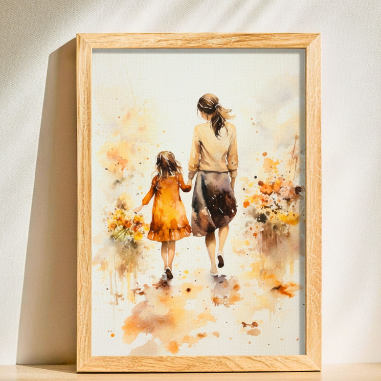 Thoughtful Mother Daughter Art Canvas For Mothers Day Or Mom Birthday Gift