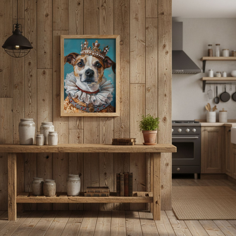 Custom Dog Portrait Canvas In Regal Renaissance Style For Pet Lovers
