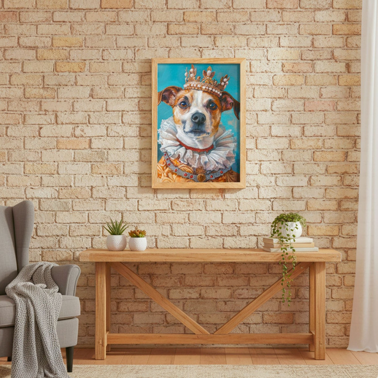 Custom Dog Portrait Canvas In Regal Renaissance Style For Pet Lovers