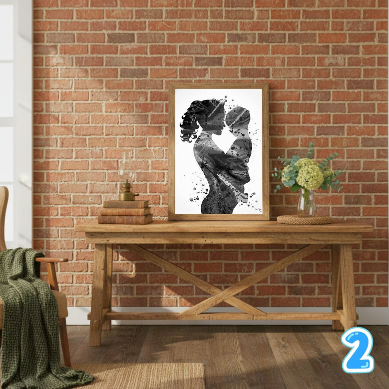 Personalized Watercolor Mother & Son Canvas Keepsake Nursery Art