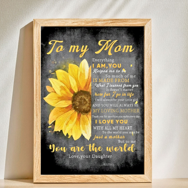 Sunflower Mother Daughter Bond Canvas Art - Thoughtful Mom Gift