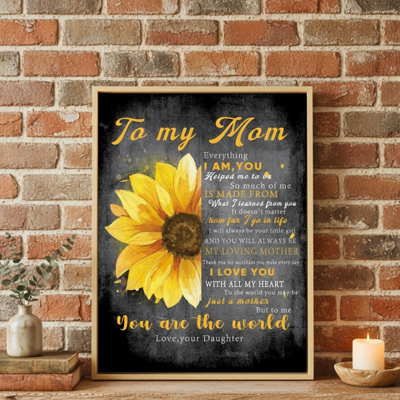 Sunflower Mother Daughter Bond Canvas Art - Thoughtful Mom Gift