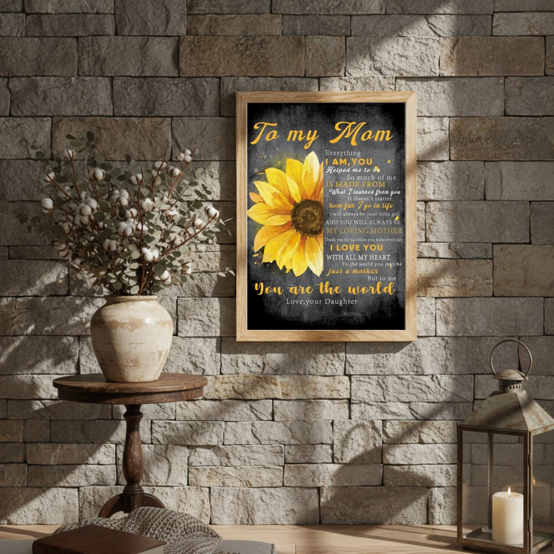 Sunflower Mother Daughter Bond Canvas Art - Thoughtful Mom Gift