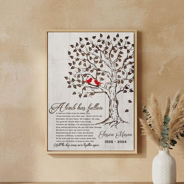Cardinal Tree Canvas - Custom Memorial Art for Mom & Dad Loss