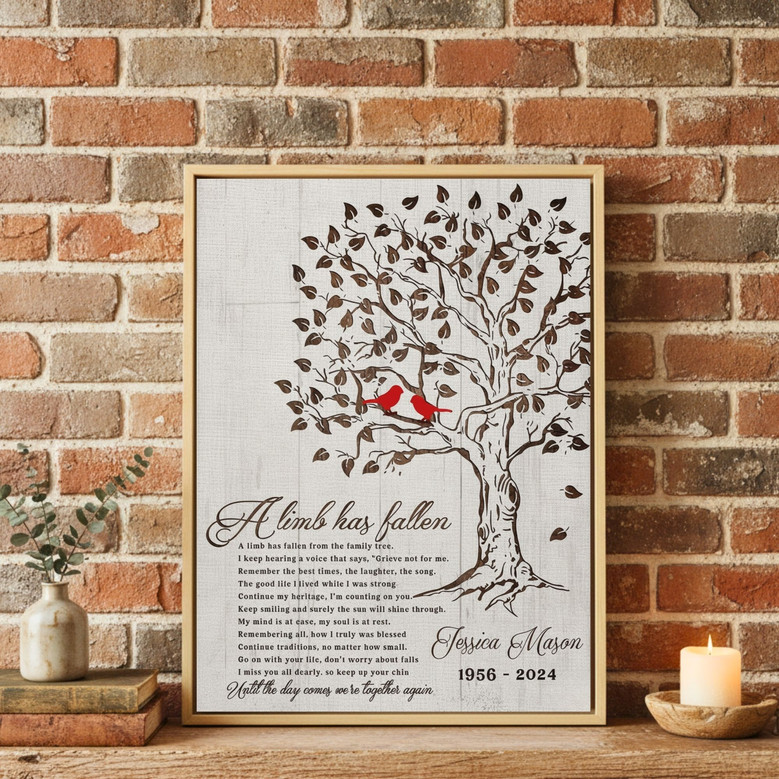 Cardinal Tree Canvas - Custom Memorial Art for Mom & Dad Loss