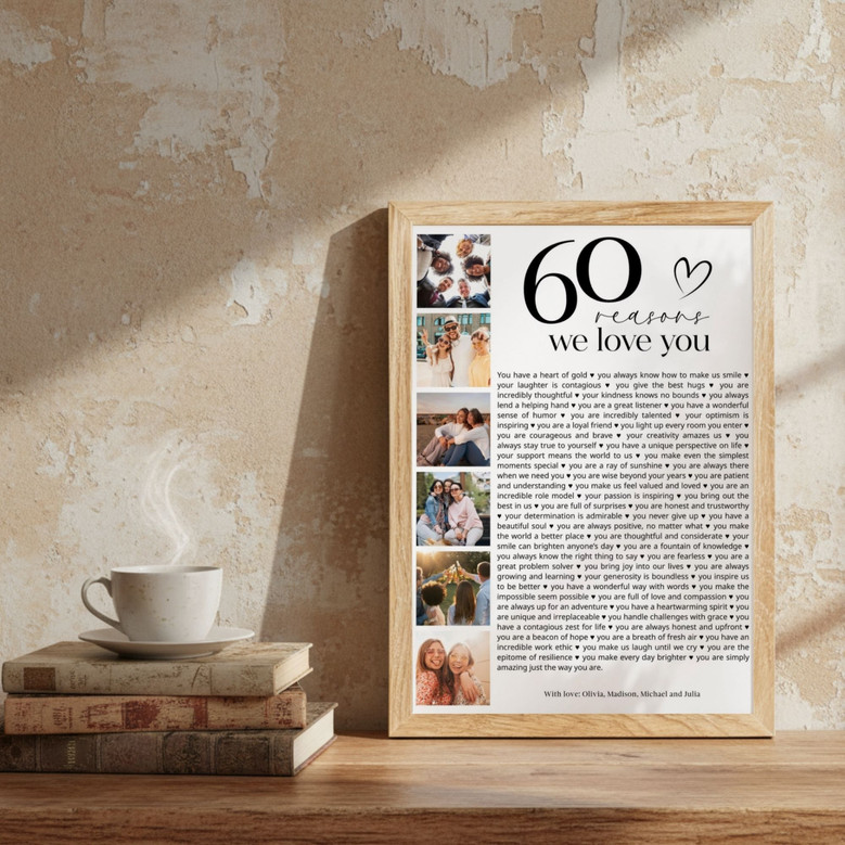 Dad's 60th Milestone - Personalized Reasons We Love You Canvas