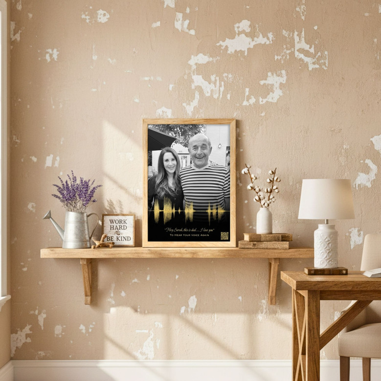 Dad's Voice, Forever Loved - Personalized Memorial Canvas Gift