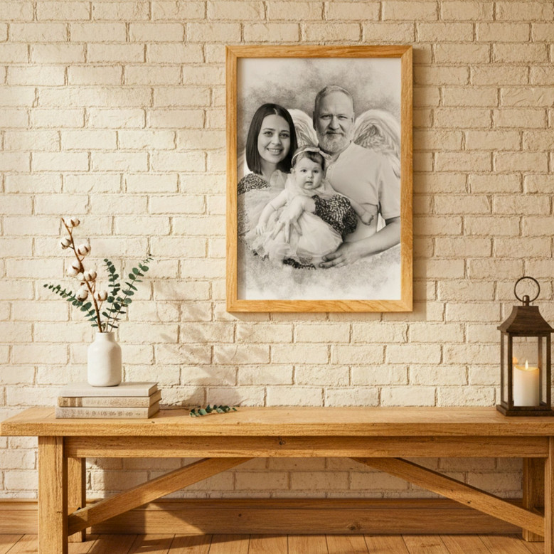 Eternal Love - Angel Wings Photo Tribute Canvas for Lost Parents