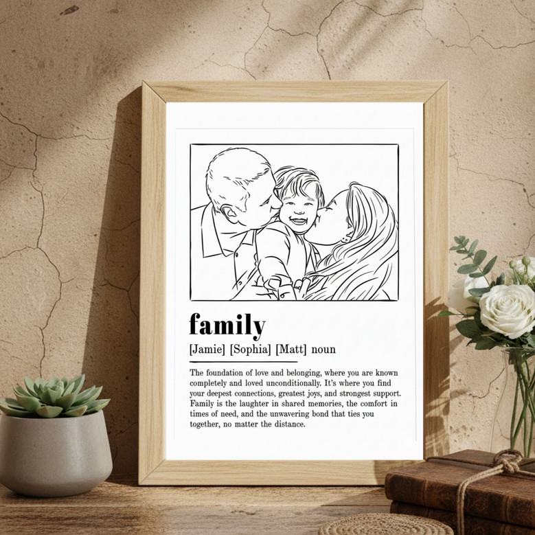 Personalized Family Bond Canvas - Minimalist Wall Art for Couples