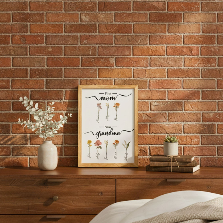 Birth Month Flower Canvas - Personalized Grandma's Garden Gift Birth Month Flower Canvas - Personalized Grandma's Garden Gift