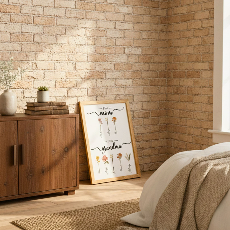 Birth Month Flower Canvas - Personalized Grandma's Garden Gift Birth Month Flower Canvas - Personalized Grandma's Garden Gift