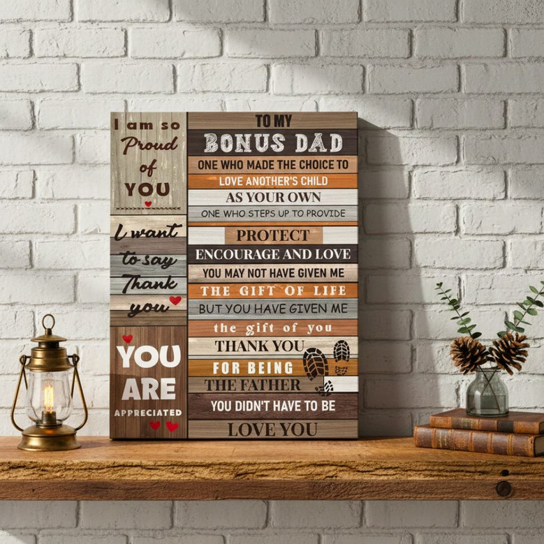 Heartfelt Appreciation Canvas for Stepdads - Personalized Gift