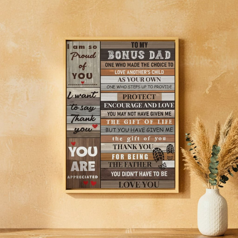 Heartfelt Appreciation Canvas for Stepdads - Personalized Gift