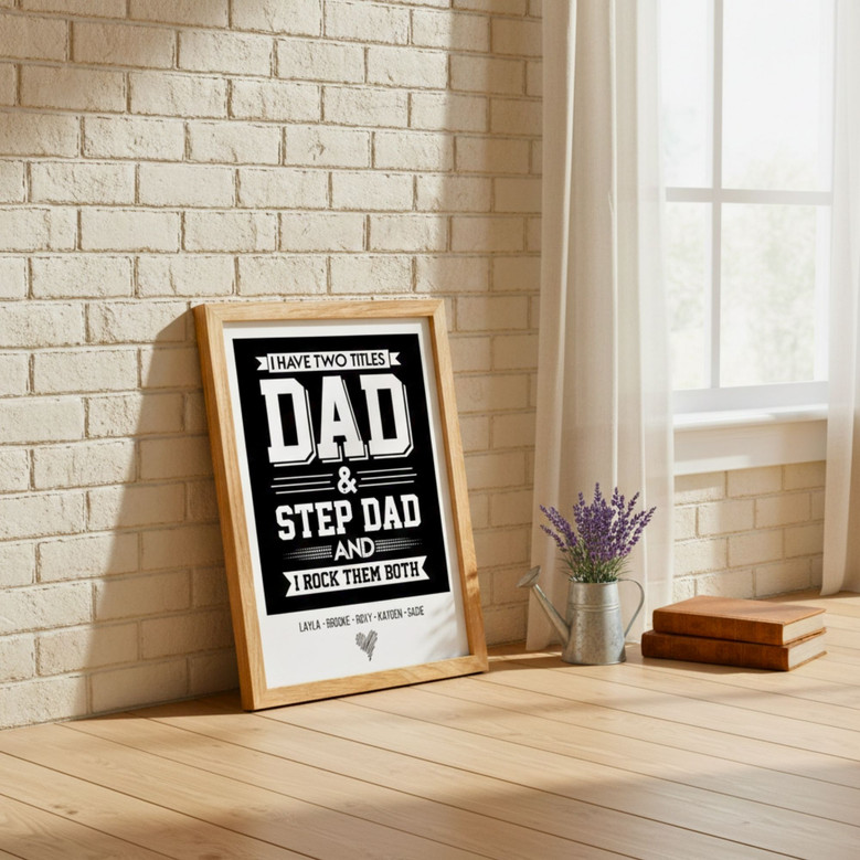 Heartfelt Canvas Tribute - Custom Father's Day Gift for Step Dads