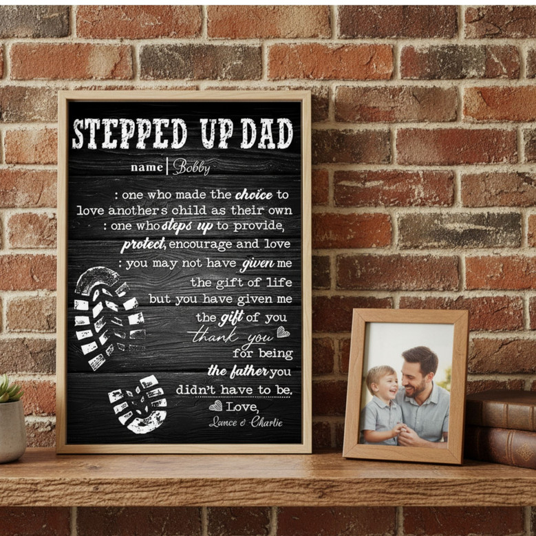 Heartfelt Custom Stepdad Canvas Gift for Father's Day