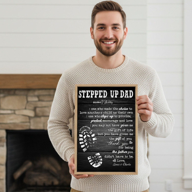 Heartfelt Custom Stepdad Canvas Gift for Father's Day