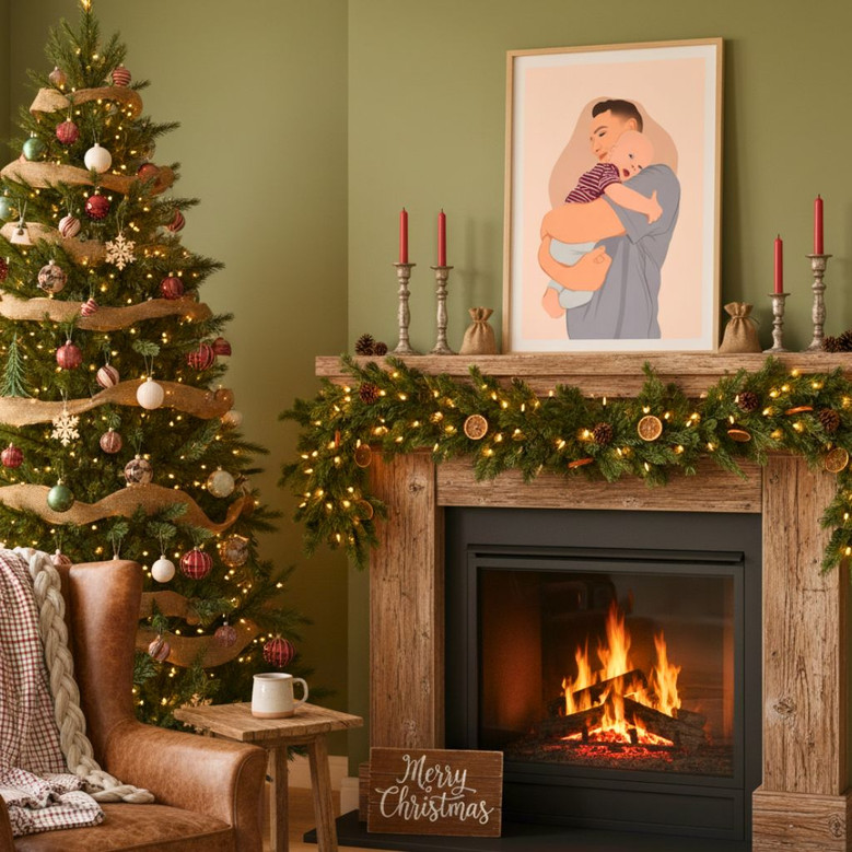 Unique Cartoon Canvas - Dad & Daughter Personalized Portrait Gift Unique Cartoon Canvas - Dad & Daughter Personalized Portrait Gift