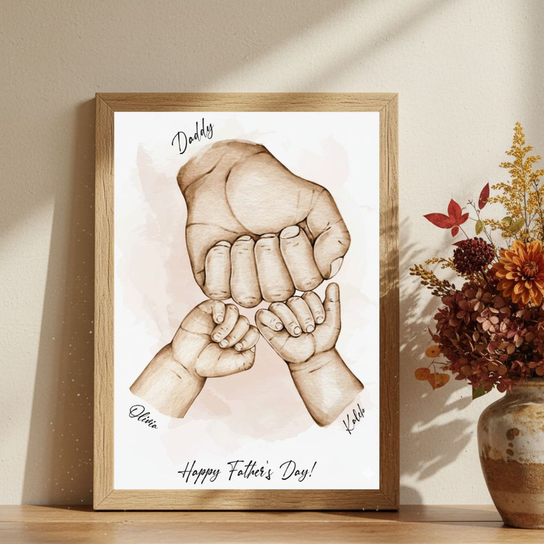 Fist Bump Dad & Grandpa Custom Canvas - Unique Father's Day Gift