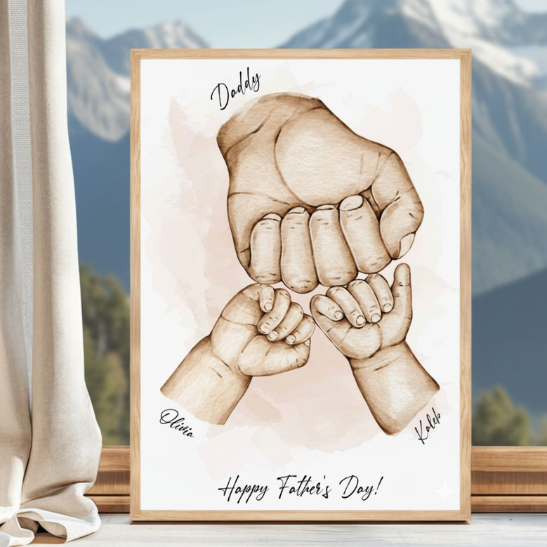 Fist Bump Dad & Grandpa Custom Canvas - Unique Father's Day Gift