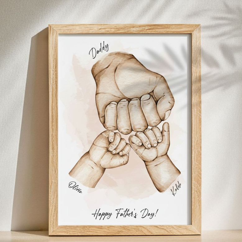 Fist Bump Dad & Grandpa Custom Canvas - Unique Father's Day Gift