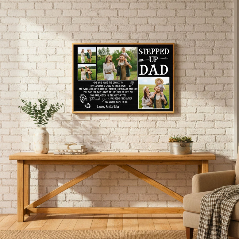 Heartfelt Personalized Canvas - Step Dad Photo Gift from Kids