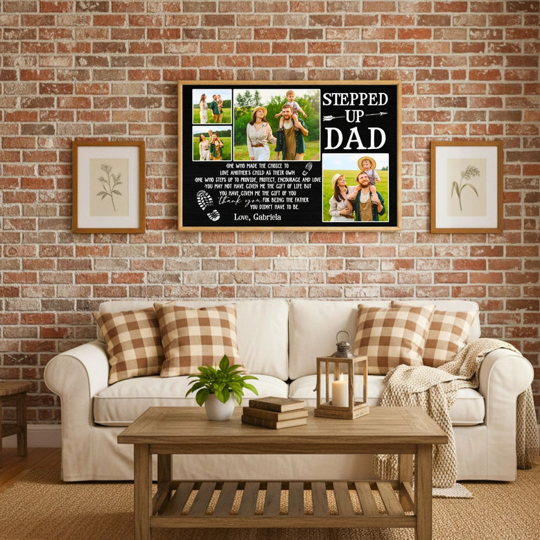 Heartfelt Personalized Canvas - Step Dad Photo Gift from Kids
