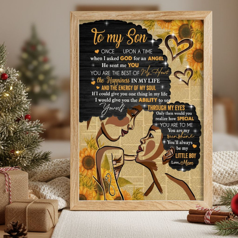 Heartfelt Sunflower Canvas - Custom Mom & Daughter Name Art Gift