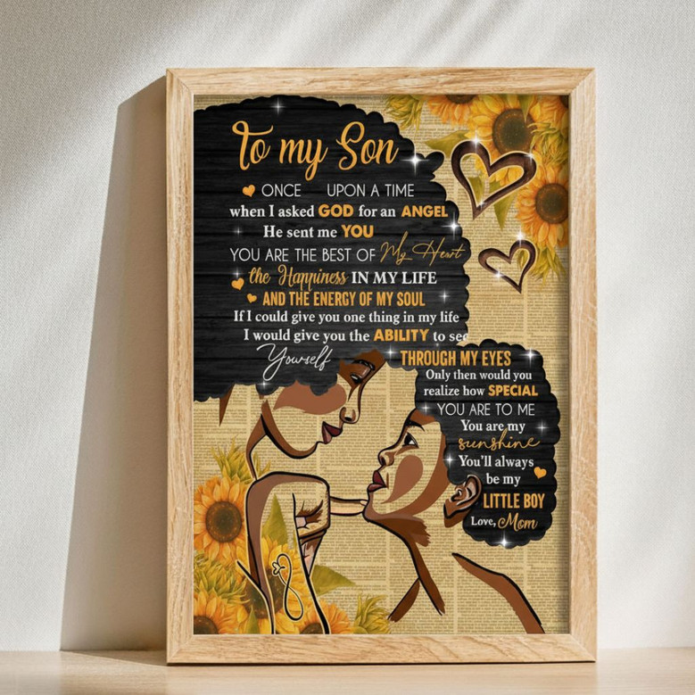 Heartfelt Sunflower Canvas - Custom Mom & Daughter Name Art Gift