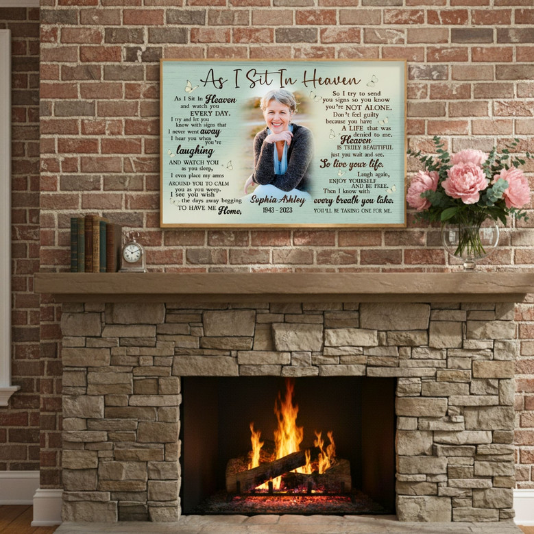 Heaven's Embrace - 'As I Sit In Heaven' Grandma Memorial Canvas Heaven's Embrace - 'As I Sit In Heaven' Grandma Memorial Canvas