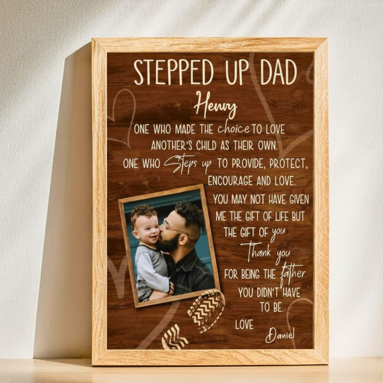 Personalized Canvas - Step Dad Gift from Kids for Father's Day