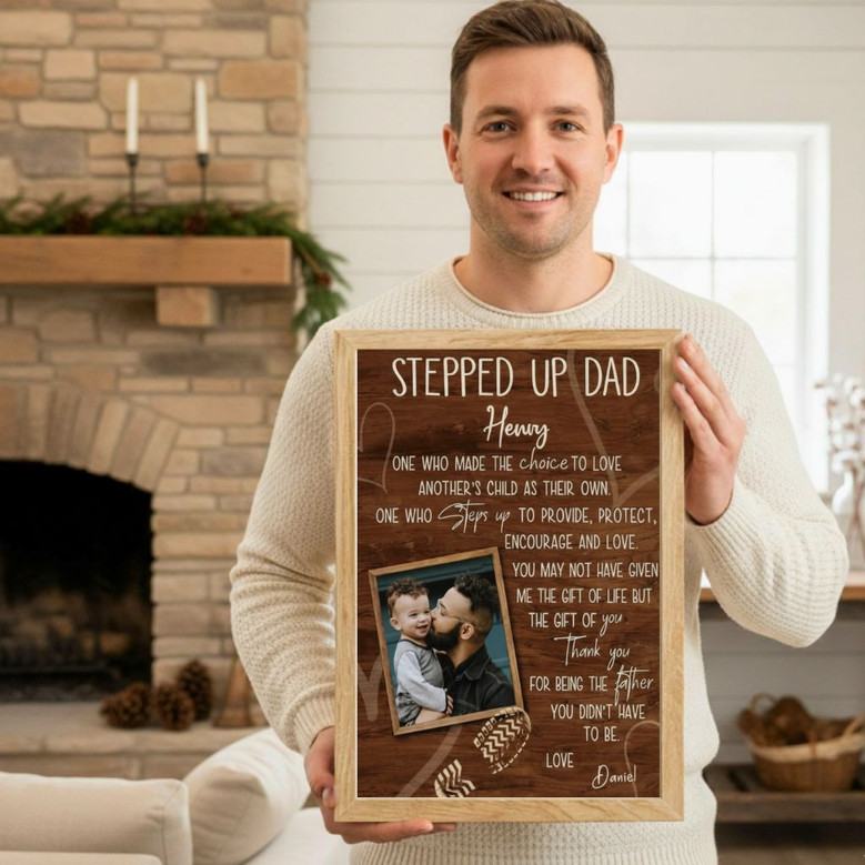 Personalized Canvas - Step Dad Gift from Kids for Father's Day