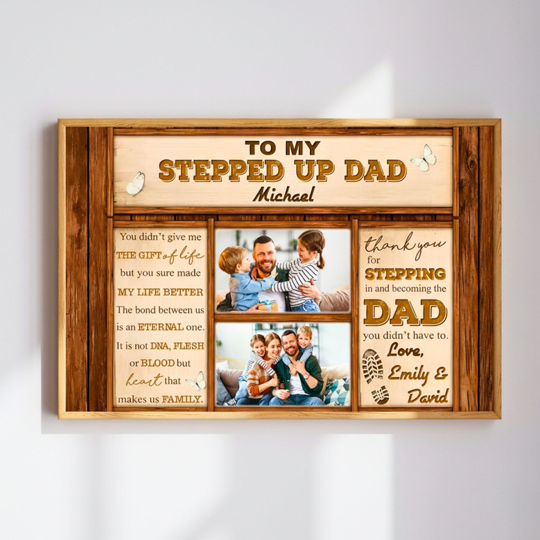 Personalized Photo Canvas - Heartfelt Christmas Gift for Step Dad