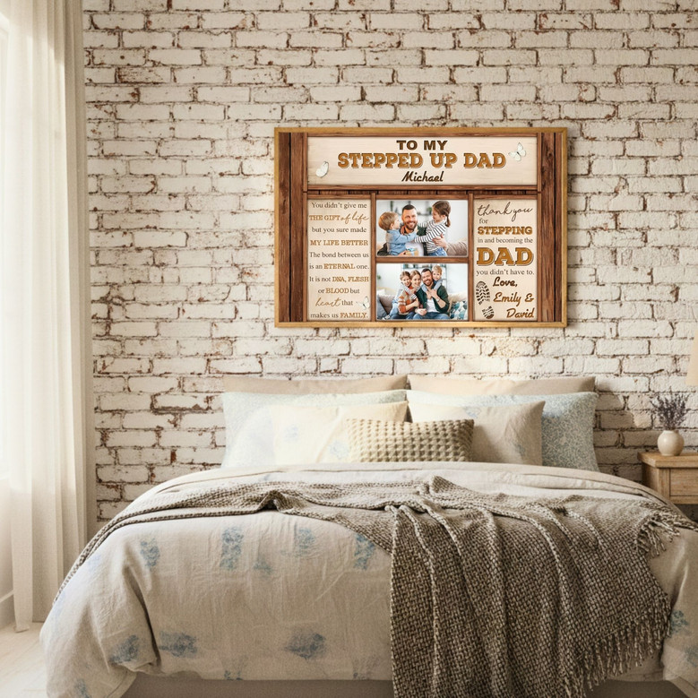 Personalized Photo Canvas - Heartfelt Christmas Gift for Step Dad