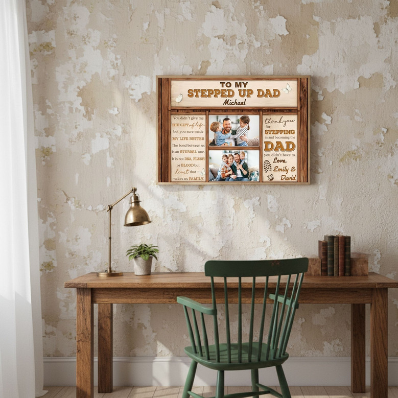 Personalized Photo Canvas - Heartfelt Christmas Gift for Step Dad