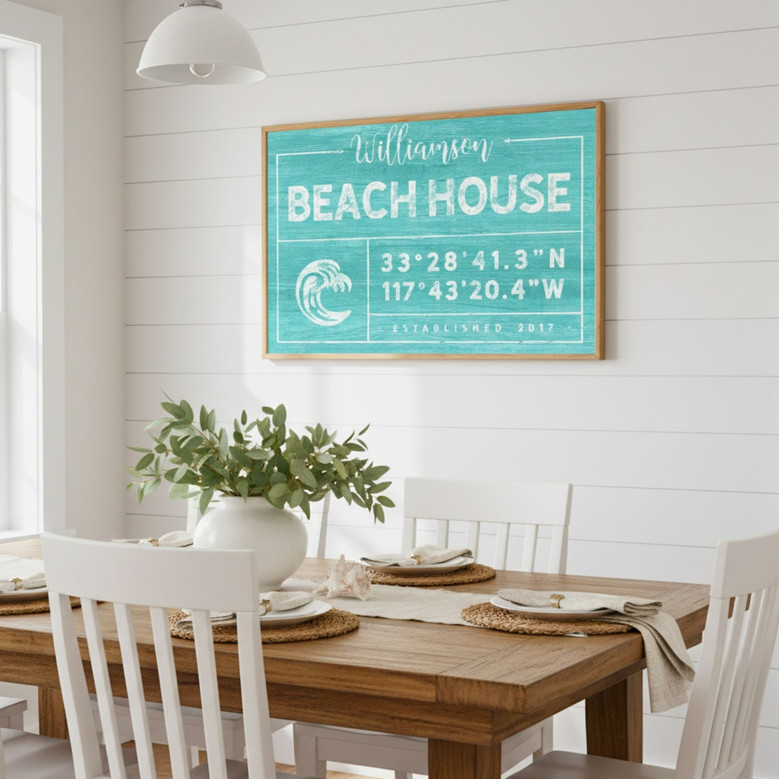 Coastal Family Canvas - Personalized Ocean Wave Home Keepsake