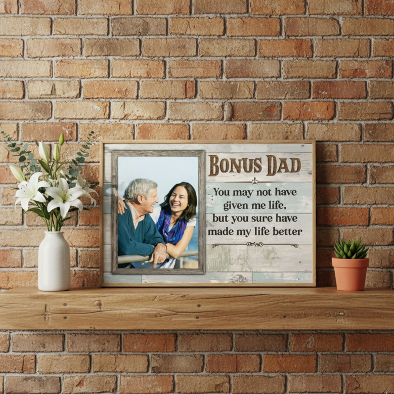 Custom Photo Keepsake Canvas - A Father's Day Gift for Bonus Dad