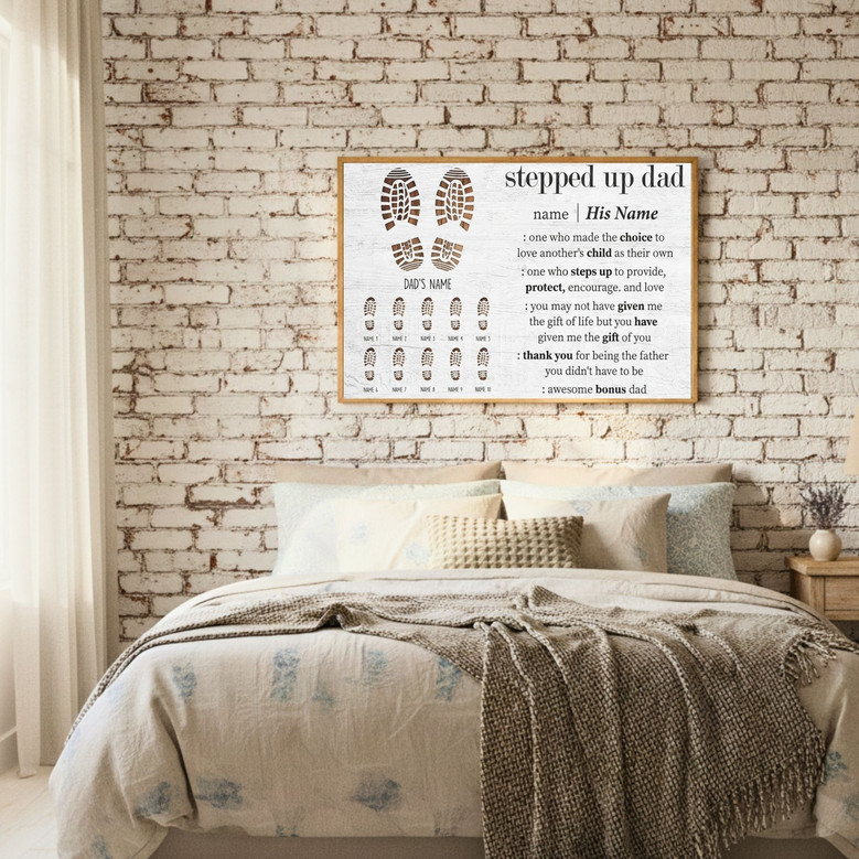 Heartfelt Canvas Gift - Stepped Up Dad Shoes Print Art