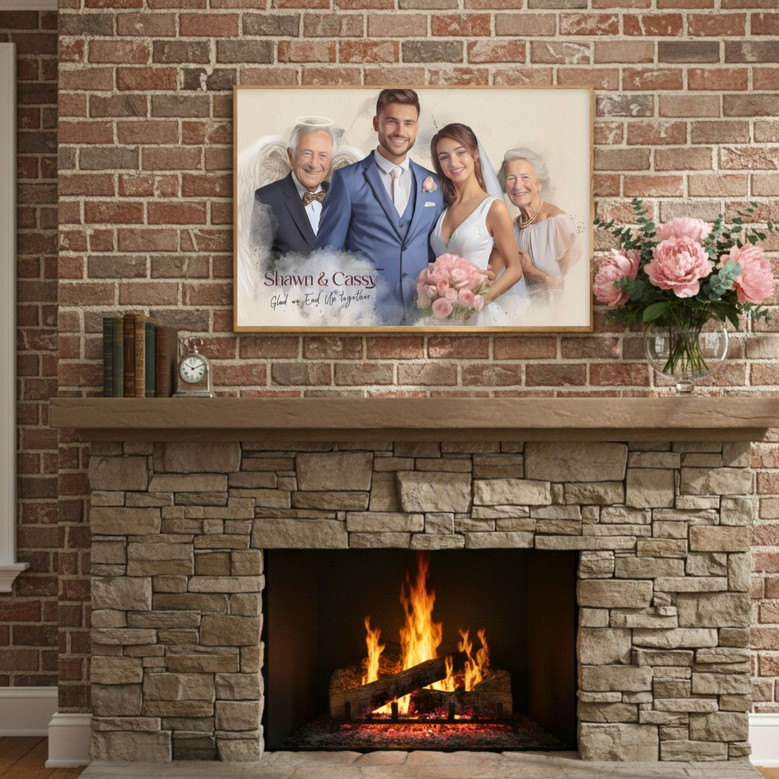 Memorial Watercolor Family Canvas: Loved Ones Together Forever Memorial Watercolor Family Canvas: Loved Ones Together Forever