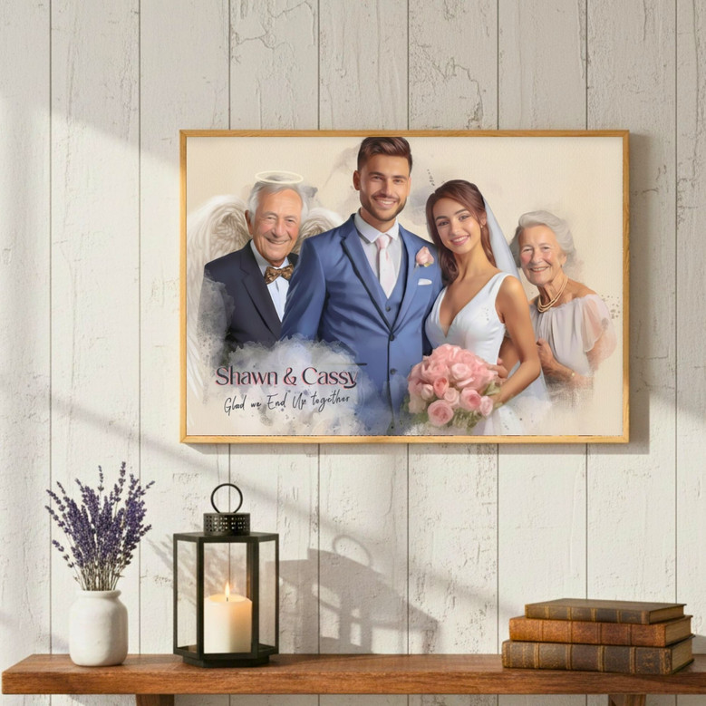 Memorial Watercolor Family Canvas: Loved Ones Together Forever Memorial Watercolor Family Canvas: Loved Ones Together Forever