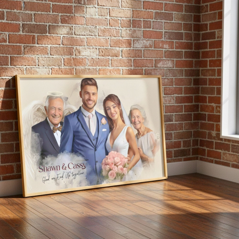 Memorial Watercolor Family Canvas: Loved Ones Together Forever Memorial Watercolor Family Canvas: Loved Ones Together Forever