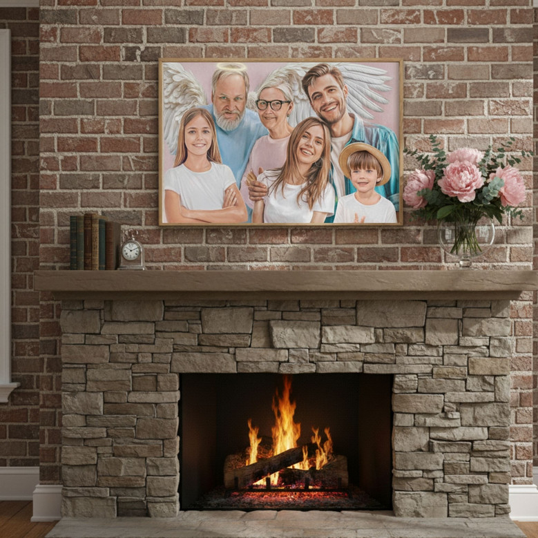 Personalized Angel Wings Photo Memorial Canvas for Loved Ones