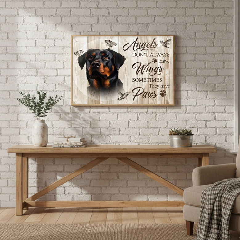 Personalized Dog Memorial Canvas - "Angels Have Wings" Tribute