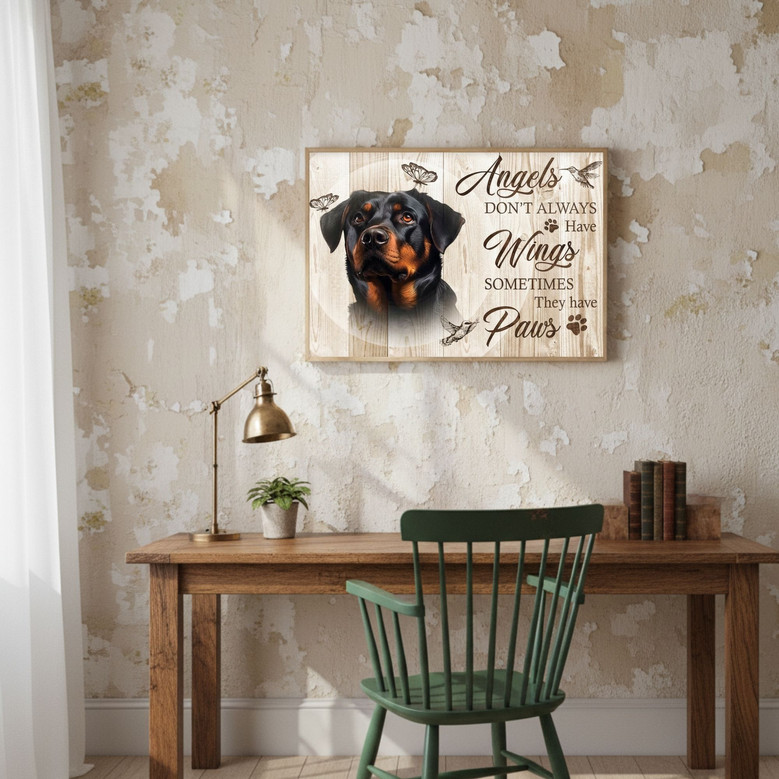 Personalized Dog Memorial Canvas - "Angels Have Wings" Tribute
