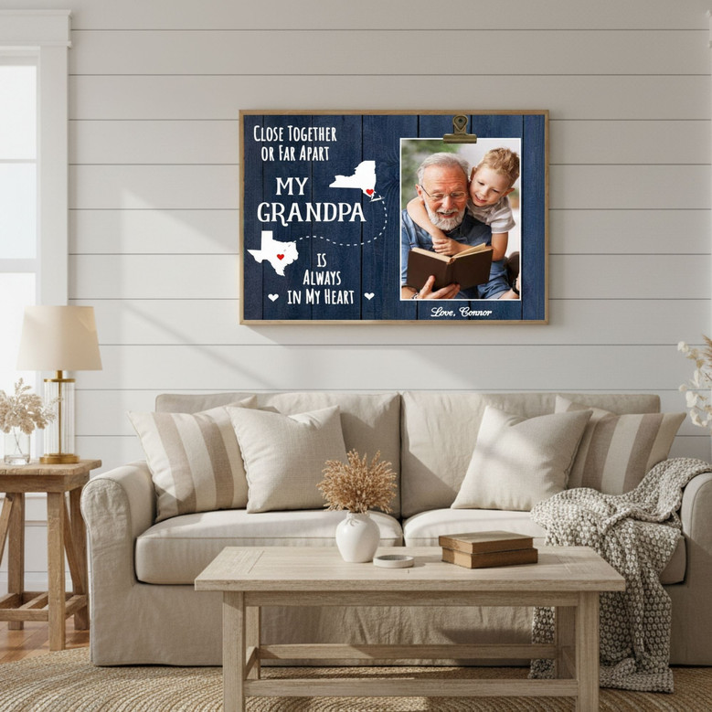 Personalized Grandpa Memorial Canvas - Forever in Our Hearts Gift Personalized Grandpa Memorial Canvas - Forever in Our Hearts Gift