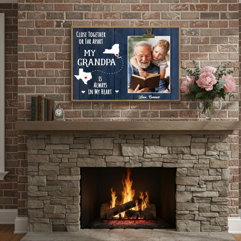 Personalized Grandpa Memorial Canvas - Forever in Our Hearts Gift Personalized Grandpa Memorial Canvas - Forever in Our Hearts Gift