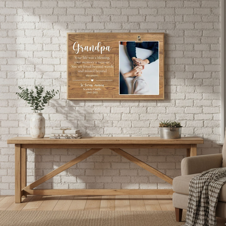 Personalized Grandpa Memorial Canvas - Heartfelt Sympathy Gift