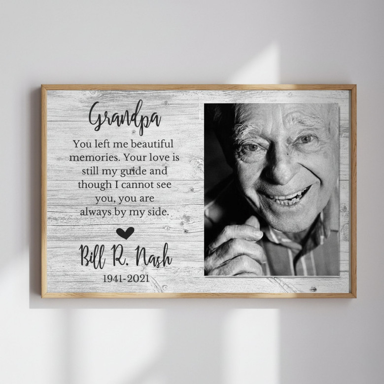 Personalized Grandpa Remembrance Canvas - Thoughtful Memorial Art