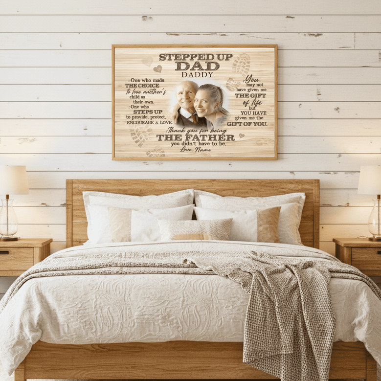 Bonus Dad Photo Canvas - A Stepdad's Custom Memory Art Gift