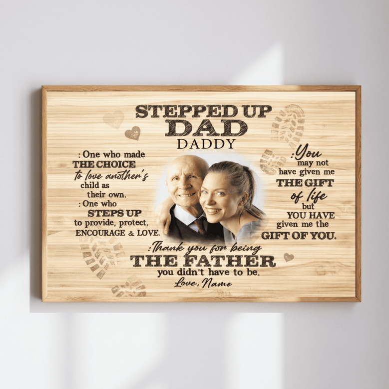 Bonus Dad Photo Canvas - A Stepdad's Custom Memory Art Gift