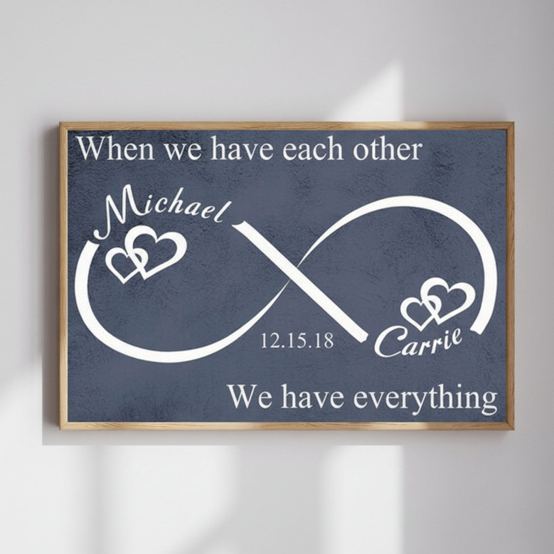 Endless Love Canvas - Personalized Anniversary Art for Couples